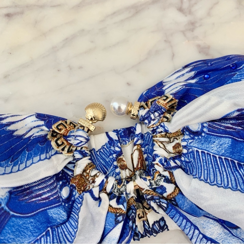 [🌟 PRICE FIRM] CAMILLA Dancing With Daylight Ring Headband Boho Blue Greek - Picture 8 of 11